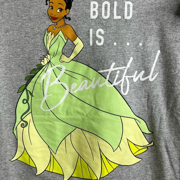 DISNEY “BOLD IS BEAUTIFUL” BROWN PRINCESS GREY SHORT SLEEVE T SHIRT - Picture 7 of 8